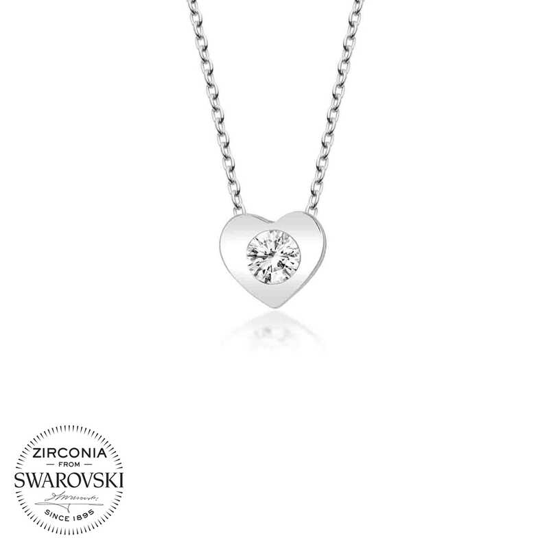 Swarovski%20Taşlı%20Gümüş%20Kalp%20Bayan%20Kolye