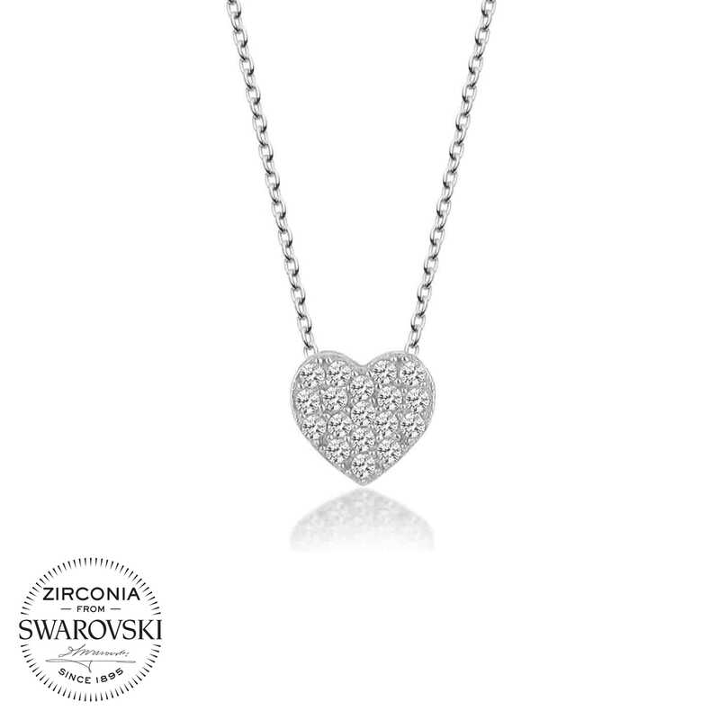 Swarovski%20Taşlı%20Gümüş%20Kalp%20Bayan%20Kolye