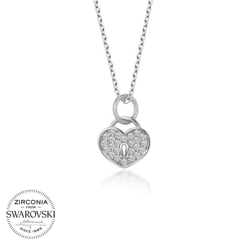 Swarovski%20Taşlı%20Gümüş%20Kalp%20Kiliti%20Bayan%20Kolye