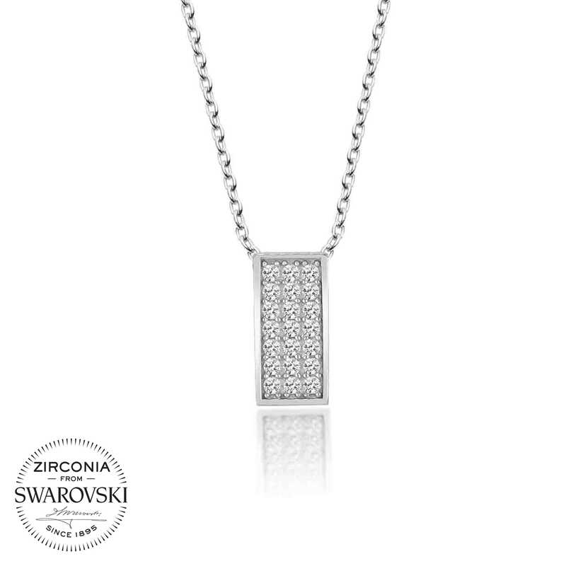 Swarovski%20Taşlı%20Gümüş%20Sırataş%20Bayan%20Kolye