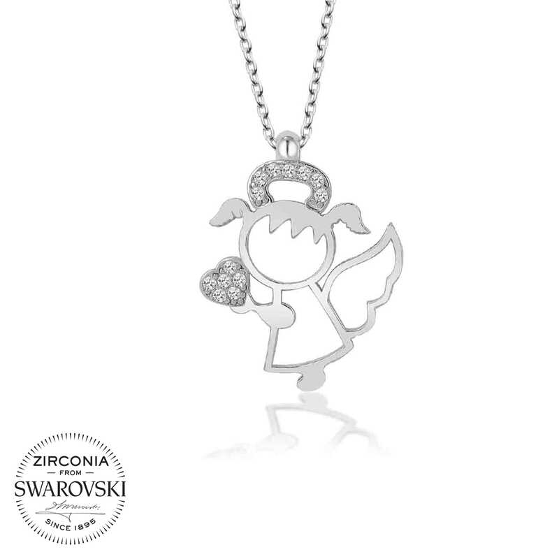 Swarovski%20Taşlı%20Gümüş%20Su%20Perisi%20Bayan%20Kolye