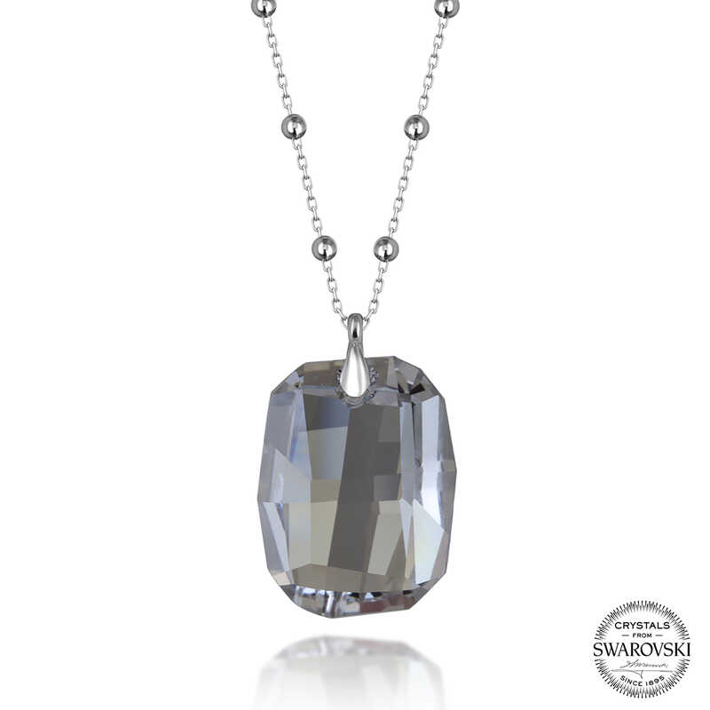 Swarovski%20Crystal%20Taşlı%20Top%20Zincir%20Baget%20Gümüş%20Kadın%20Kolye