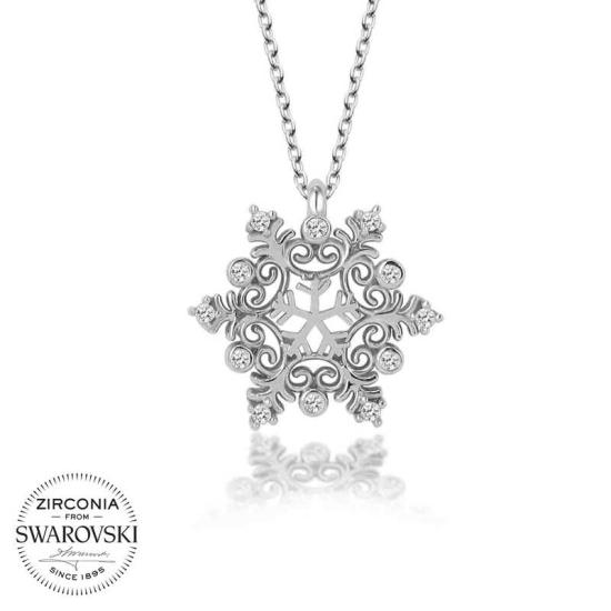 Swarovski Taşlı Gümüş Kartanesi Bayan Kolye